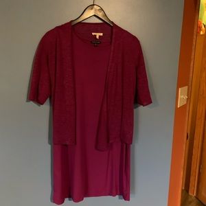 Eileen Fisher t shirt dress and cardi